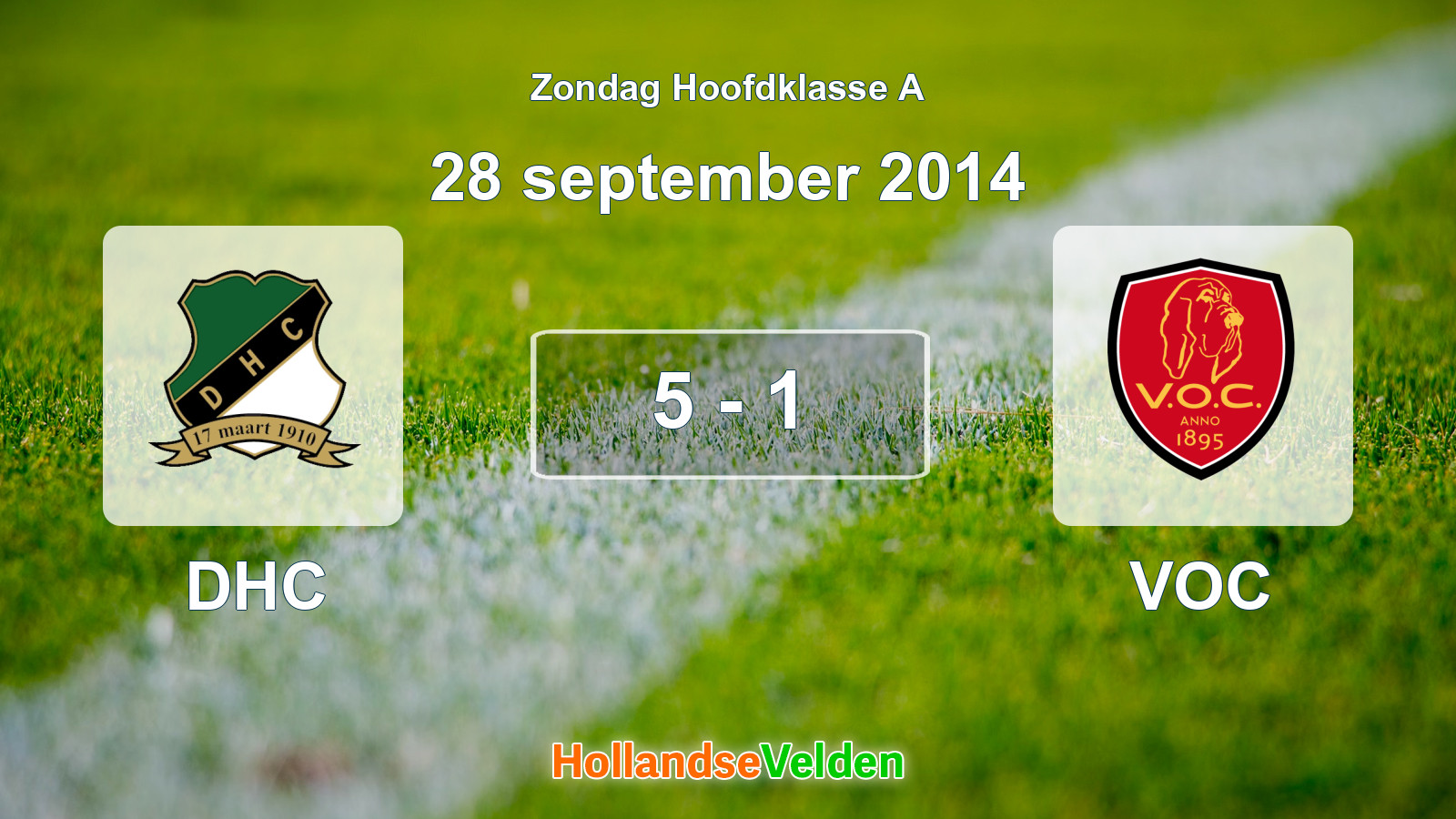 Gespeelde wedstrijd: DHC - VOC 5 - 1 (28 september 2014)