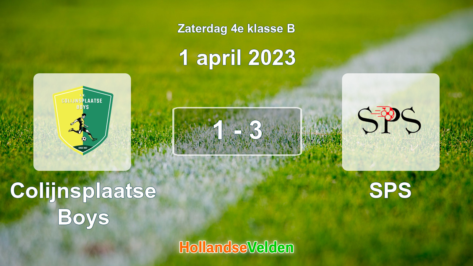 Gespeelde wedstrijd: Colijnsplaatse Boys - SPS 1 - 3 (1 april 2023)