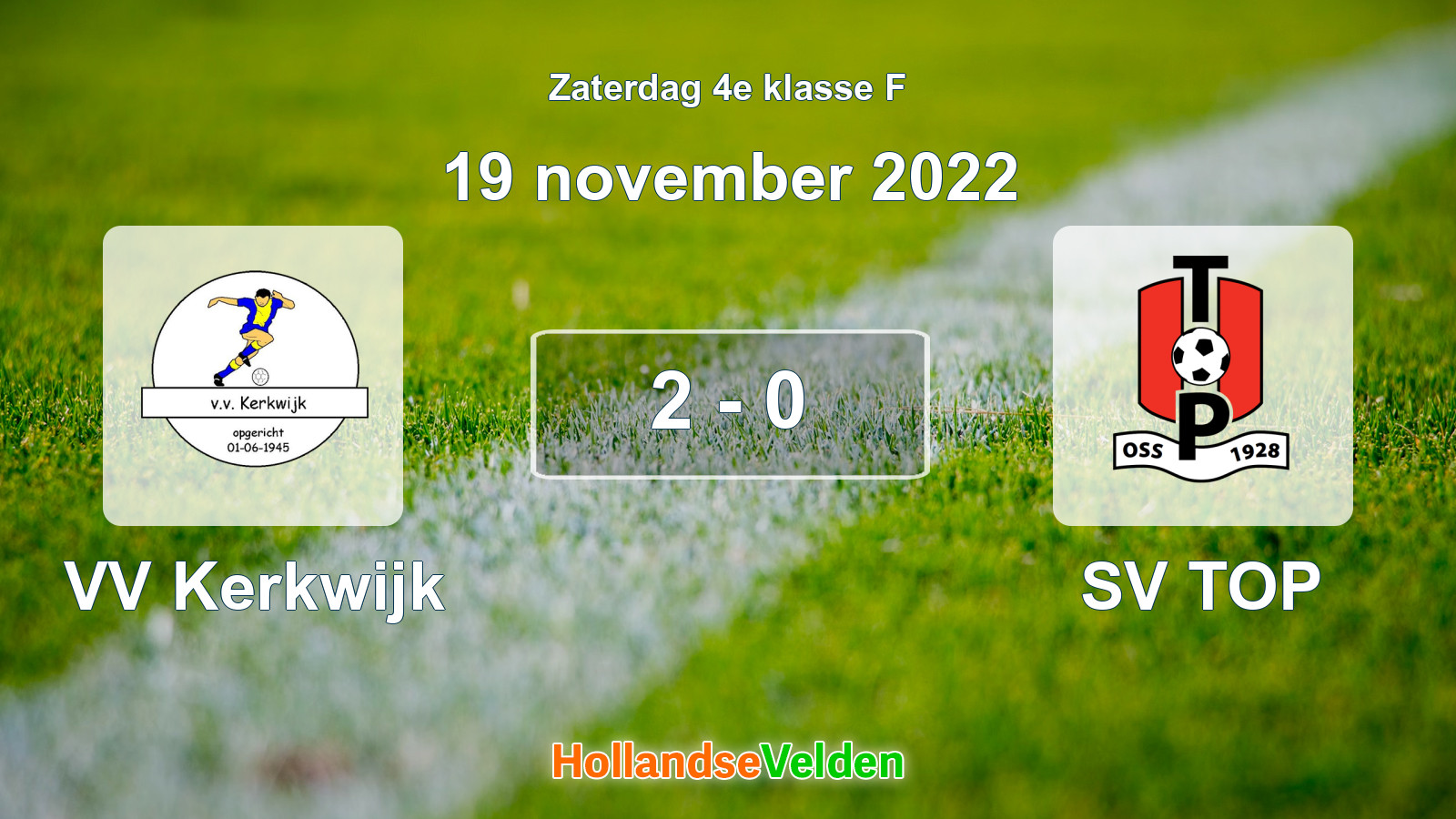 Gespeelde wedstrijd: VV Kerkwijk - SV TOP 2 - 0 (19 november 2022)