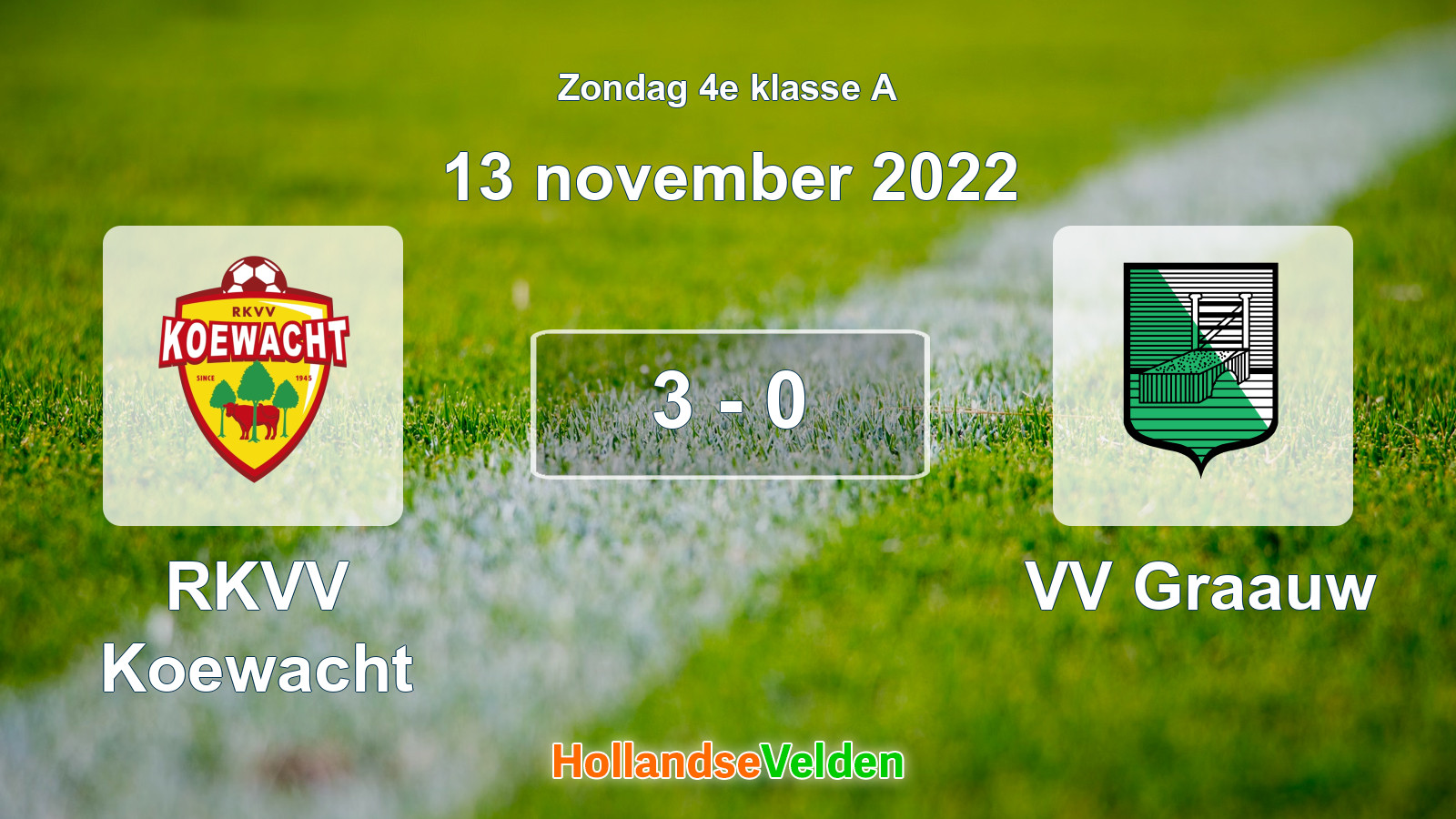 Gespeelde wedstrijd: RKVV Koewacht - VV Graauw 3 - 0 (13 november 2022)