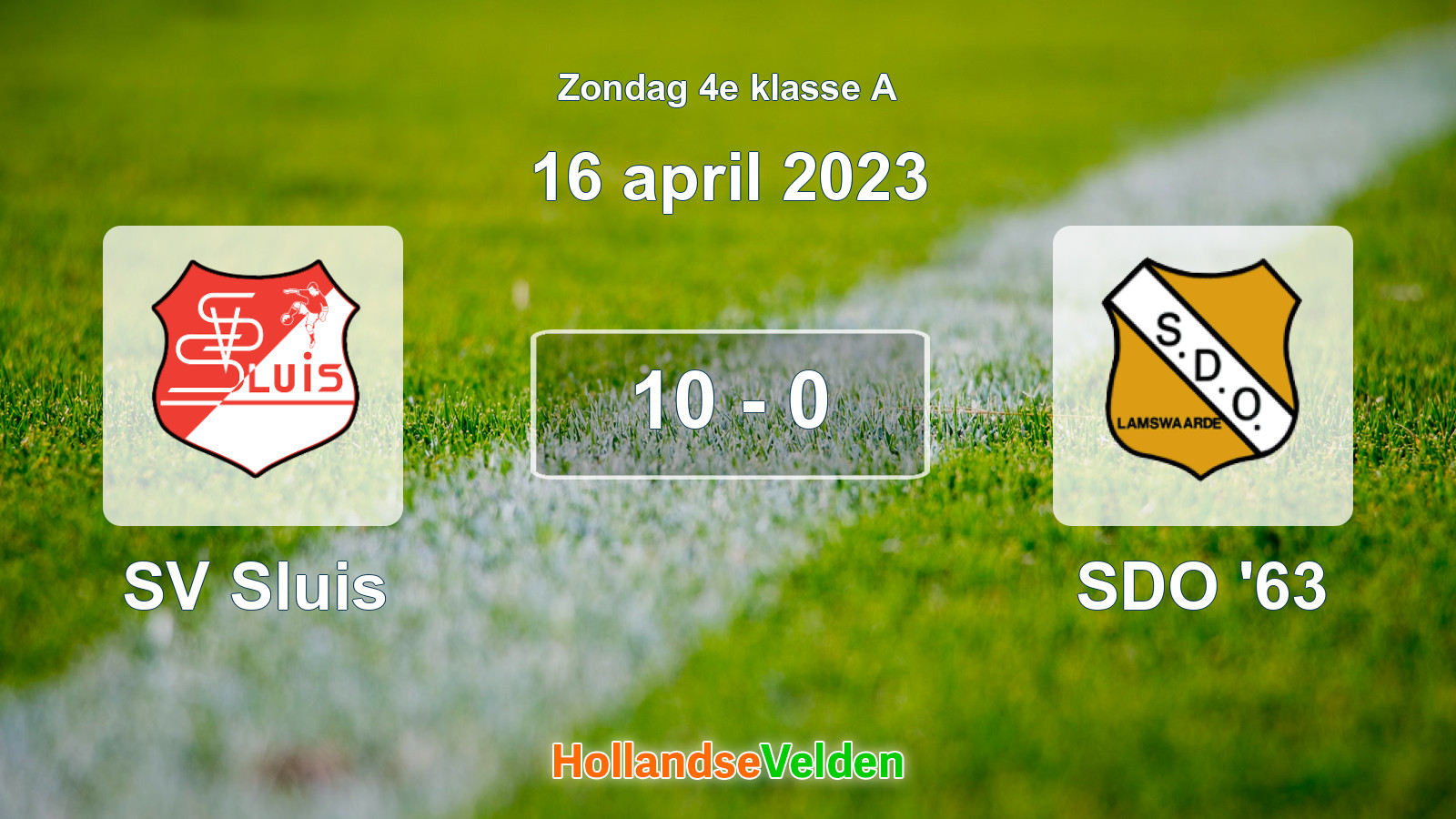 Gespeelde wedstrijd: SV Sluis - SDO '63 10 - 0 (16 april 2023)