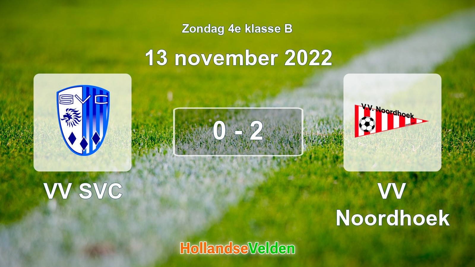 Gespeelde wedstrijd: VV SVC - VV Noordhoek 0 - 2 (13 november 2022)