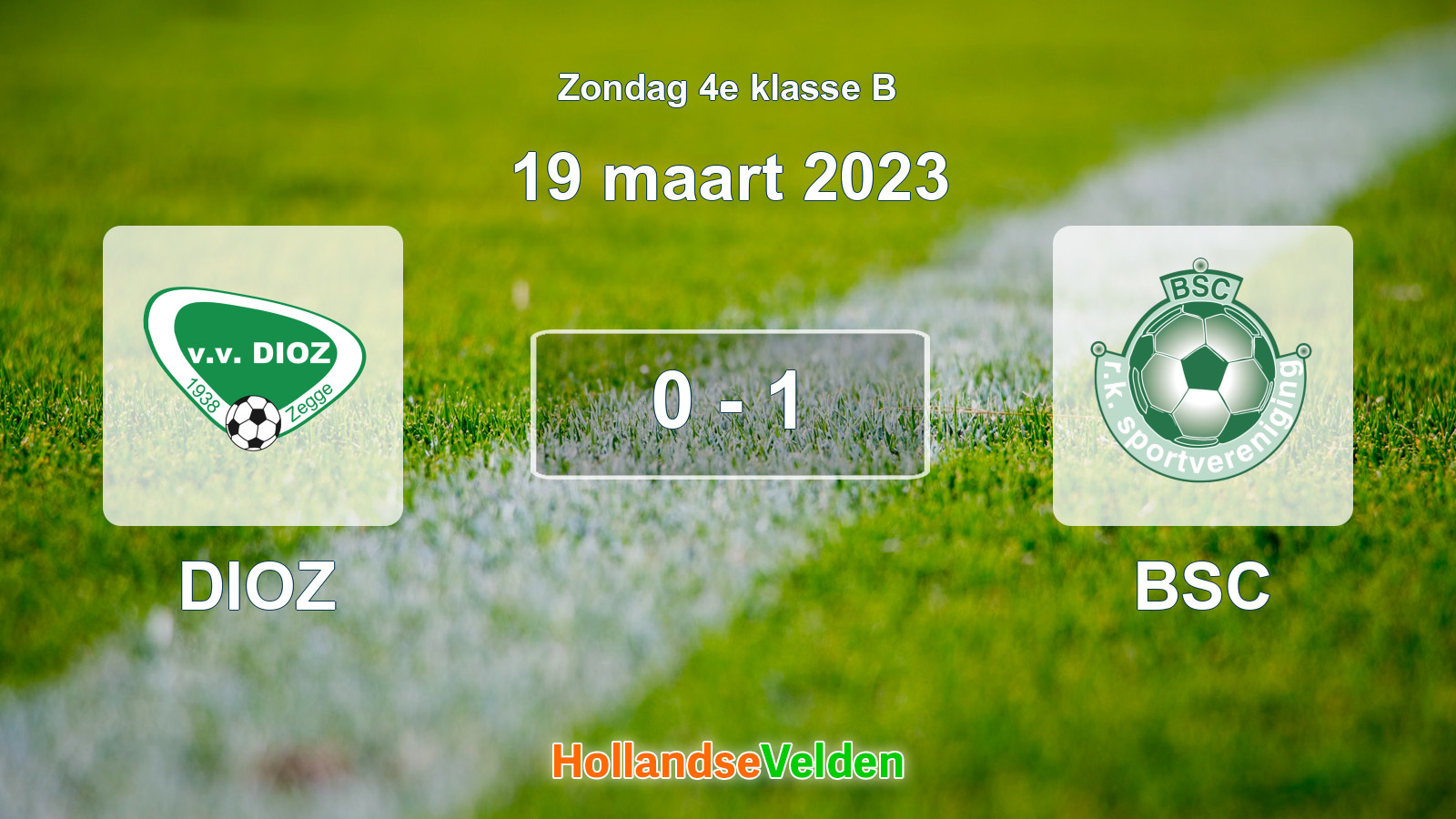 Gespeelde wedstrijd: DIOZ - BSC 0 - 1 (19 maart 2023)