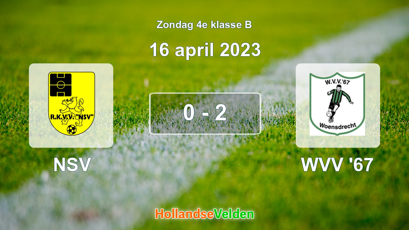 Gespeelde wedstrijd: NSV - WVV '67 0 - 2 (16 april 2023)