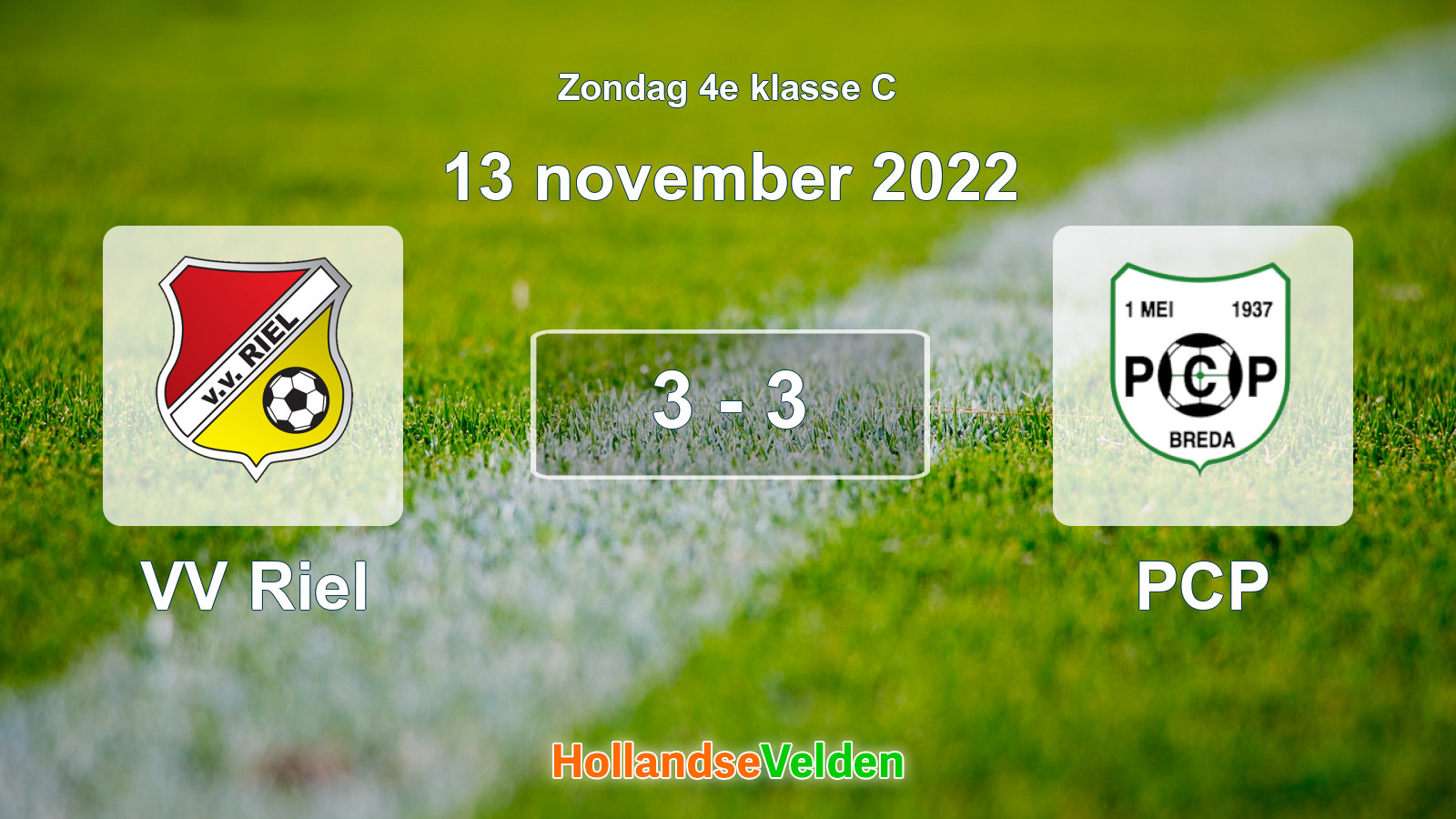 Gespeelde wedstrijd: VV Riel - PCP 3 - 3 (13 november 2022)