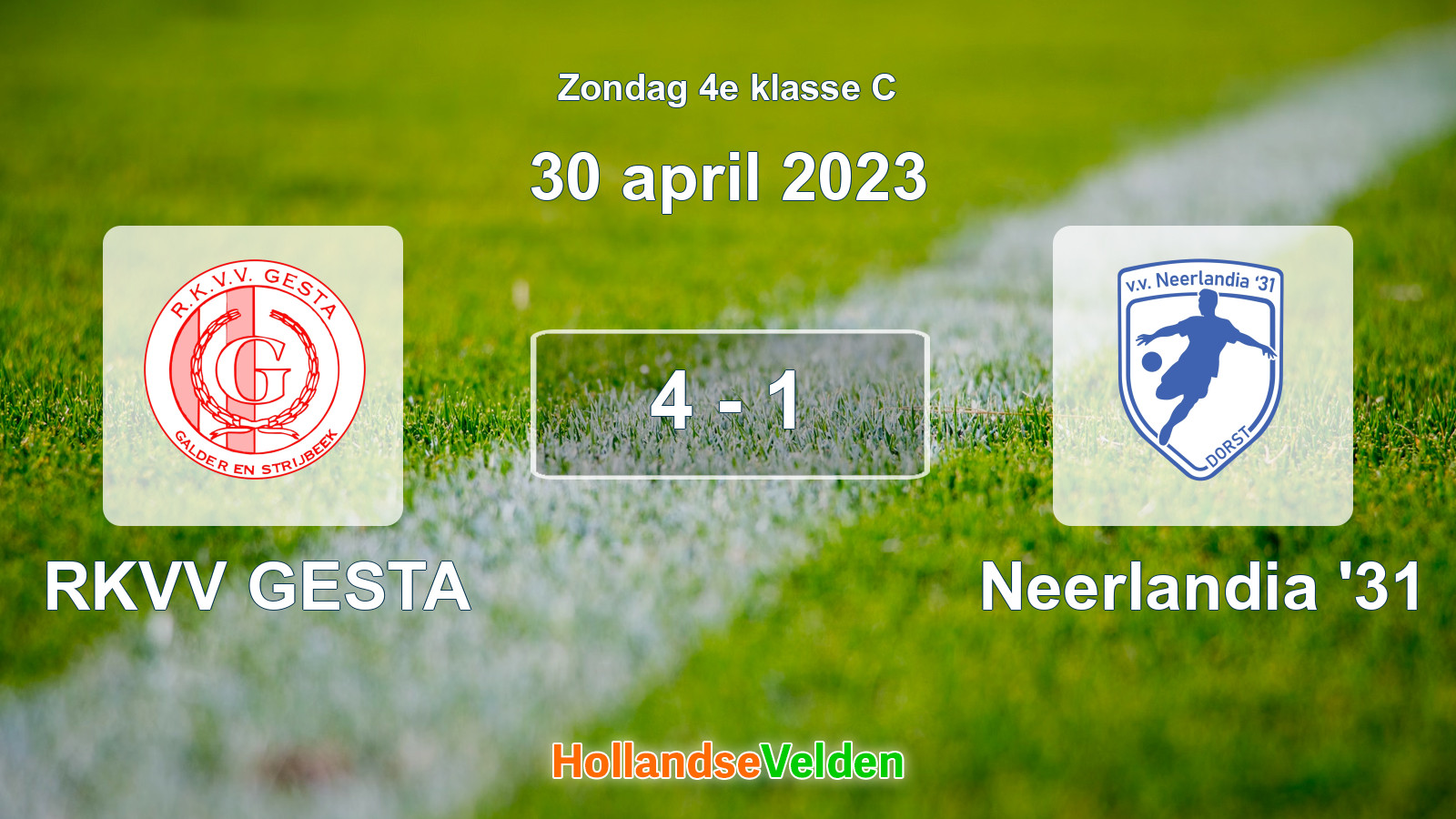 Gespeelde wedstrijd: RKVV GESTA - Neerlandia '31 4 - 1 (30 april 2023)