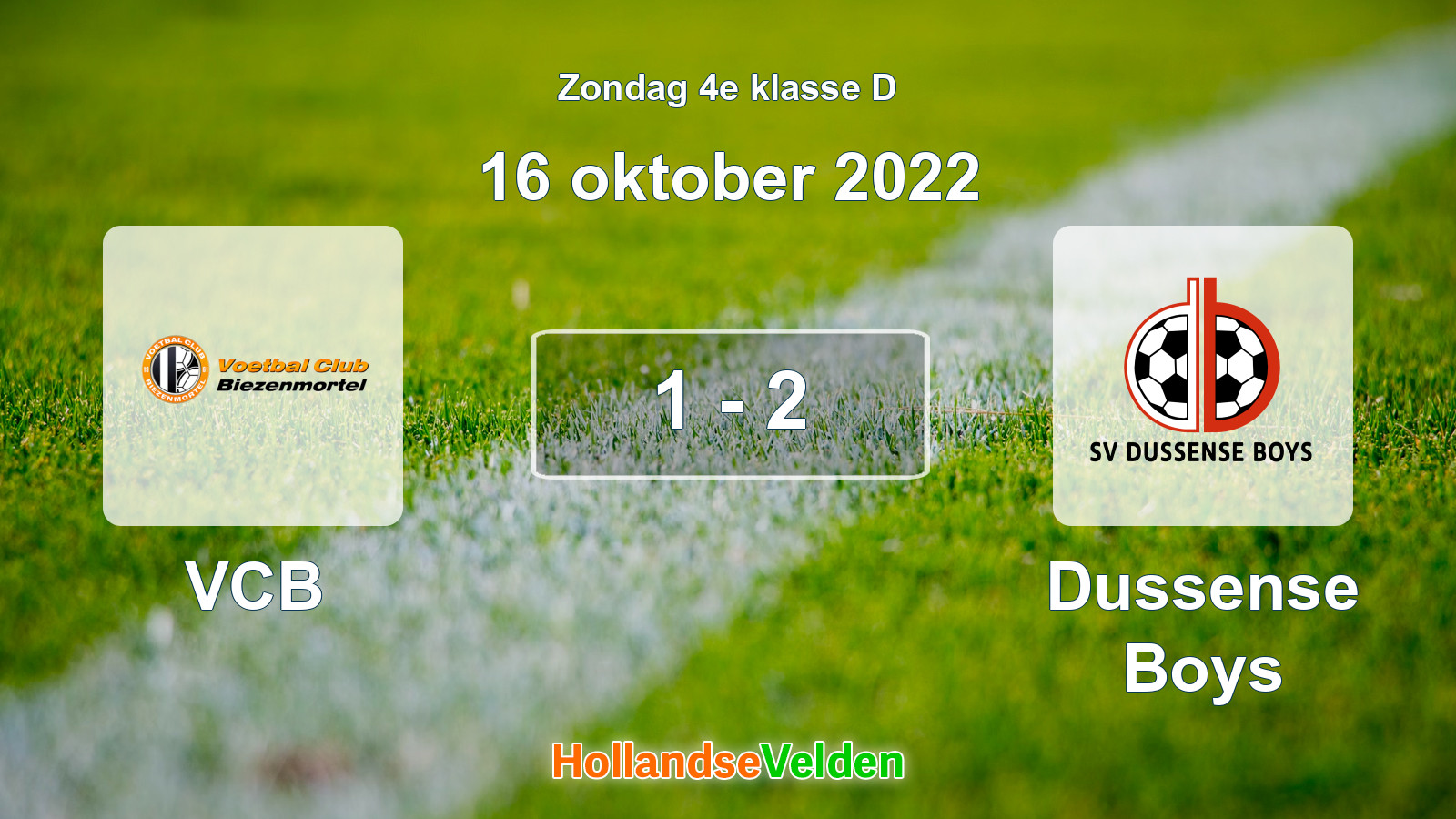 Gespeelde wedstrijd: VCB - Dussense Boys 1 - 2 (16 oktober 2022)