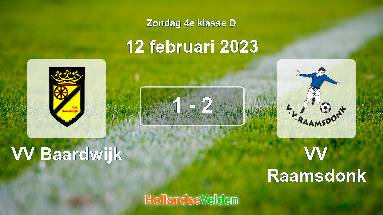 Gespeelde wedstrijd: VV Baardwijk - VV Raamsdonk 1 - 2 (12 februari 2023)