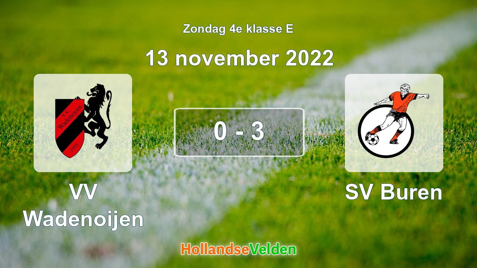 Gespeelde wedstrijd: VV Wadenoijen - SV Buren 0 - 3 (13 november 2022)