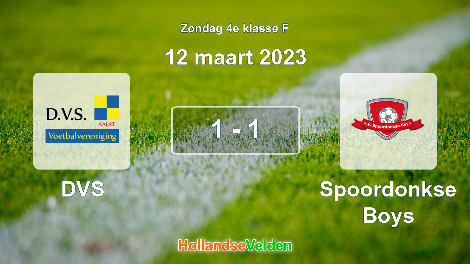Gespeelde wedstrijd: DVS - Spoordonkse Boys 1 - 1 (12 maart 2023)