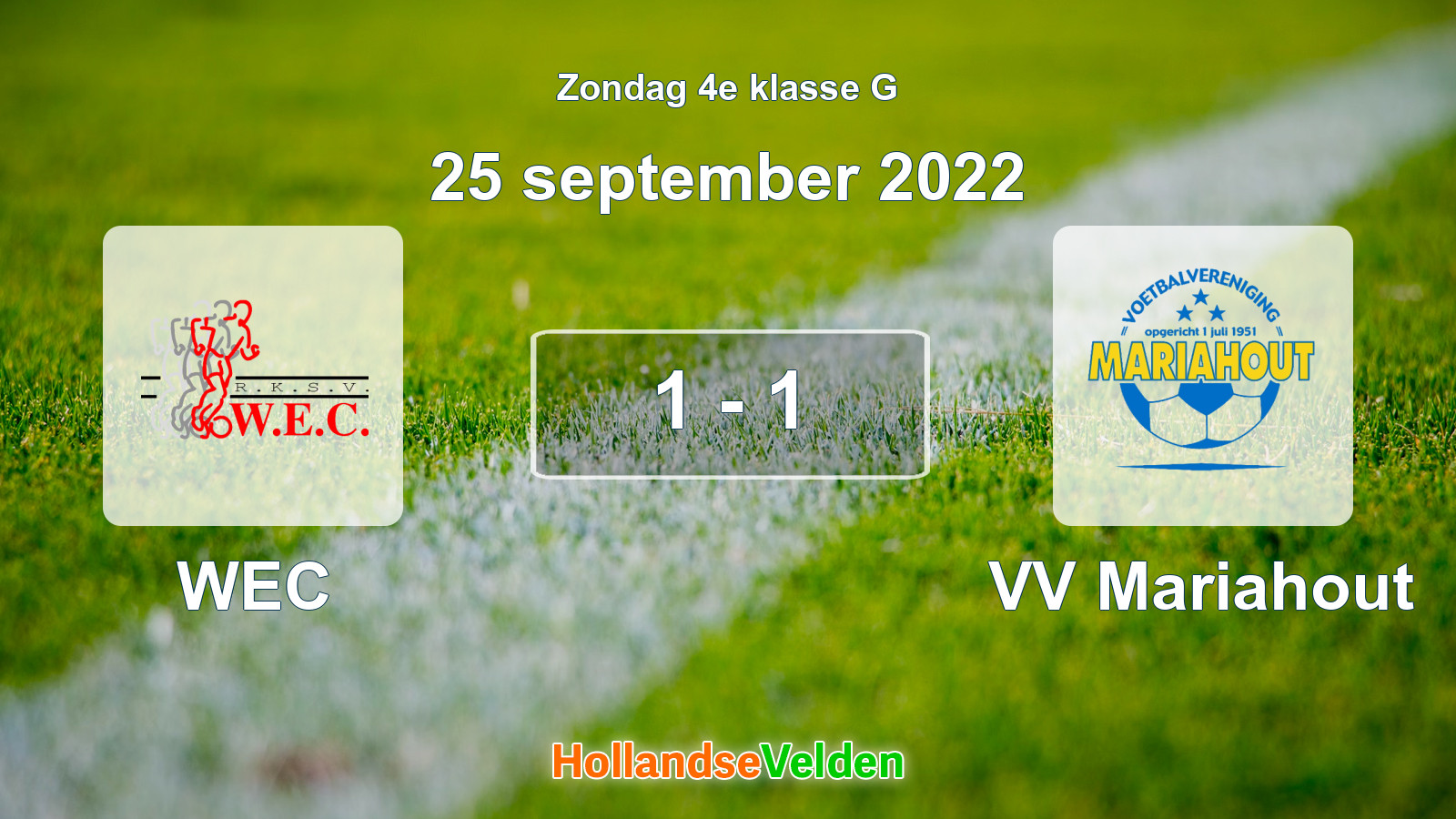Gespeelde wedstrijd: WEC - VV Mariahout 1 - 1 (25 september 2022)