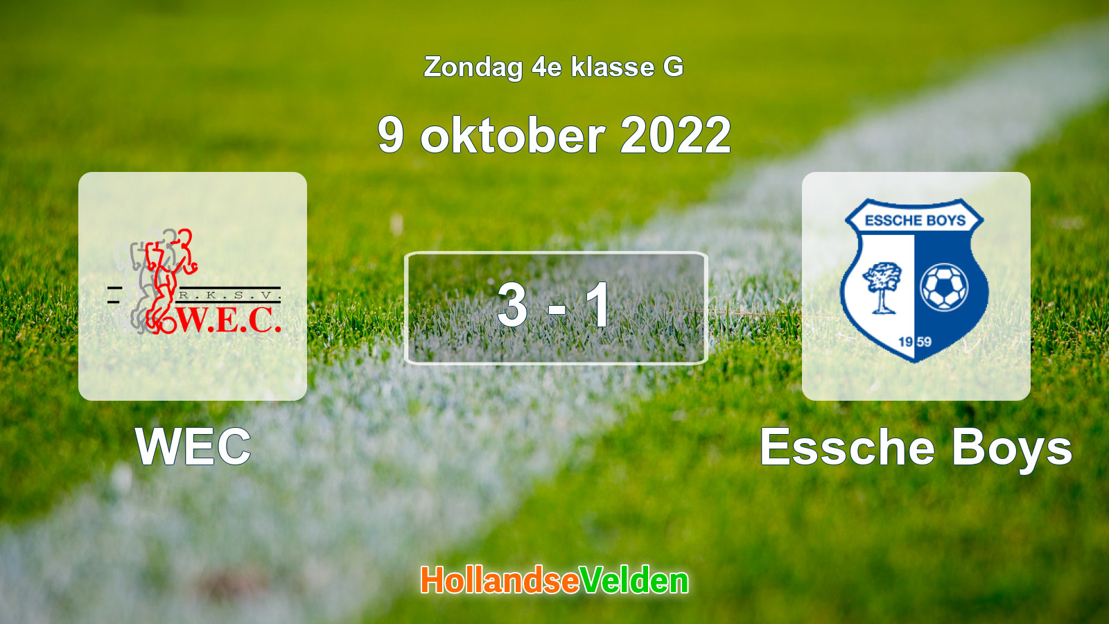 Gespeelde wedstrijd: WEC - Essche Boys 3 - 1 (9 oktober 2022)