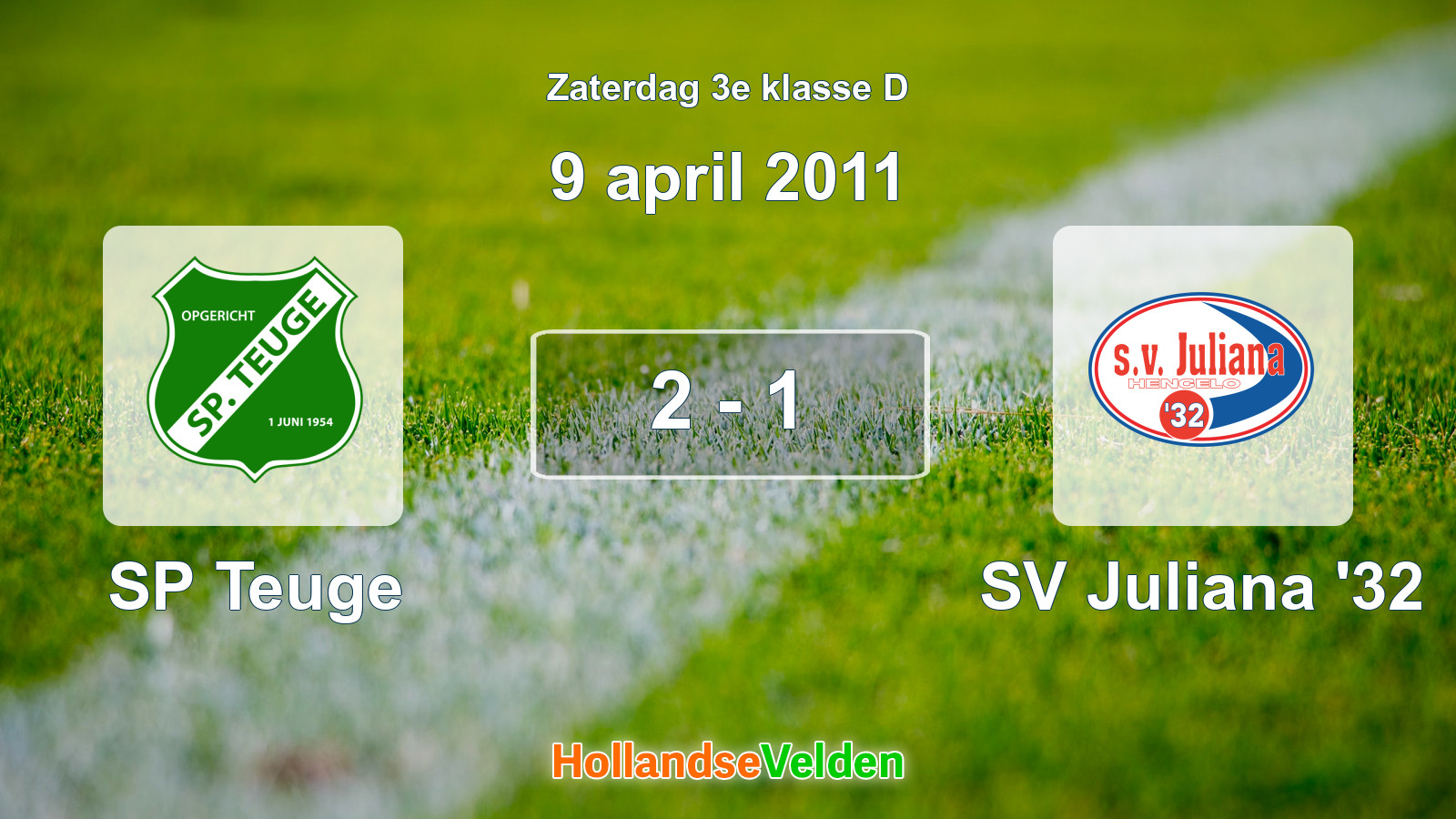 Gespeelde wedstrijd: SP Teuge - SV Juliana '32 2 - 1 (9 april 2011)