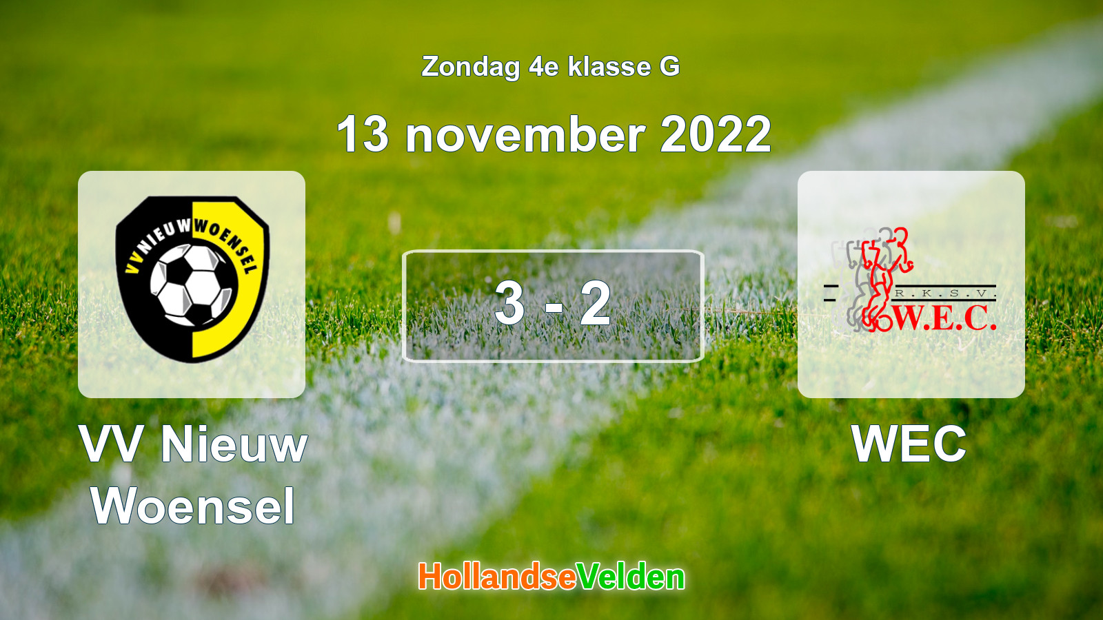 Gespeelde wedstrijd: VV Nieuw Woensel - WEC 3 - 2 (13 november 2022)