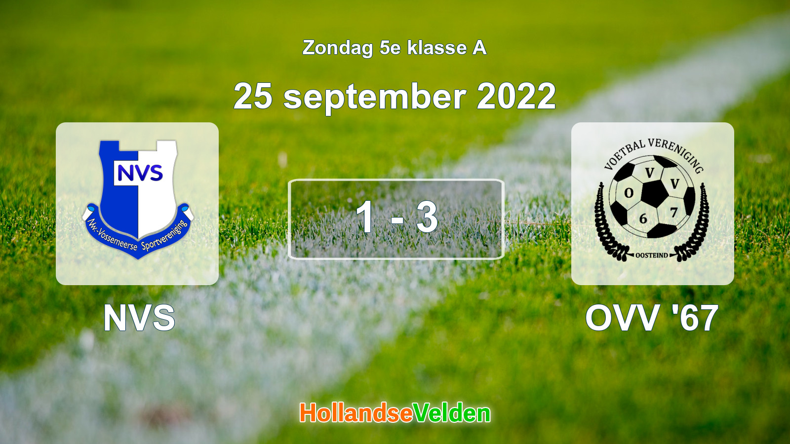 Gespeelde wedstrijd: NVS - OVV '67 1 - 3 (25 september 2022)