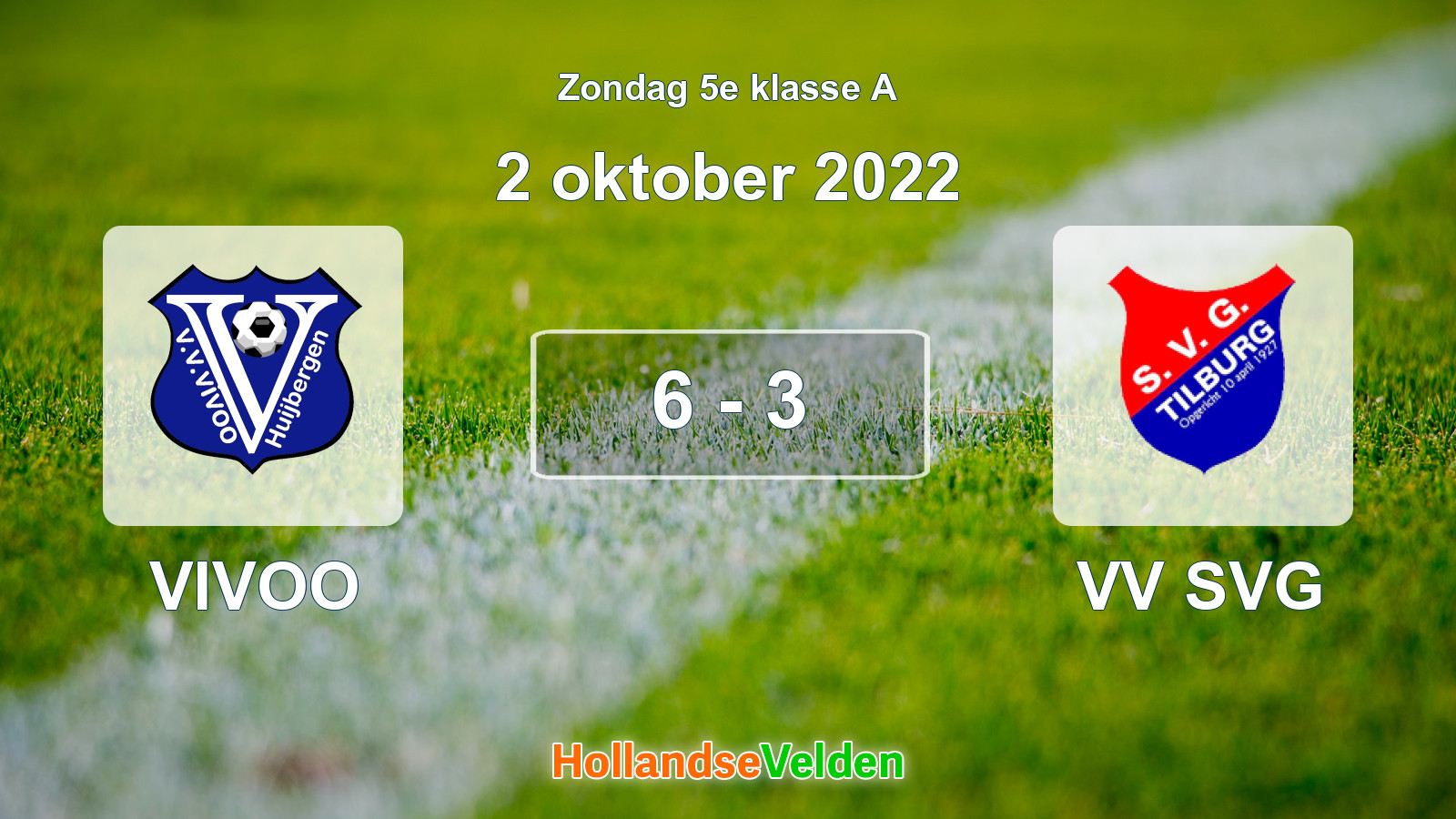 Gespeelde wedstrijd: VIVOO - VV SVG 6 - 3 (2 oktober 2022)