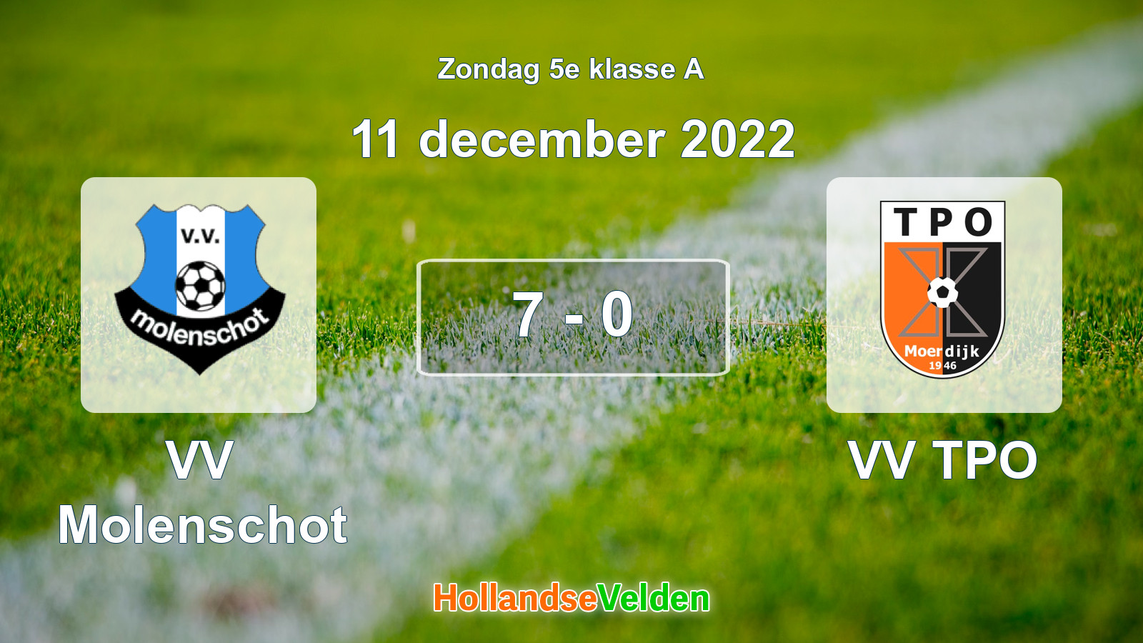 Gespeelde wedstrijd: VV Molenschot - VV TPO 7 - 0 (11 december 2022)
