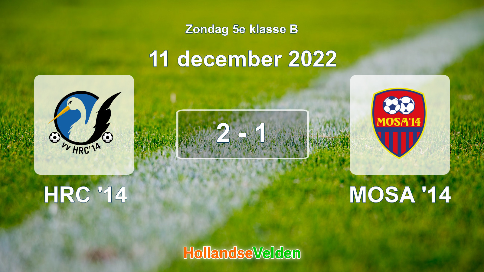 Gespeelde wedstrijd: HRC '14 - MOSA '14 2 - 1 (11 december 2022)