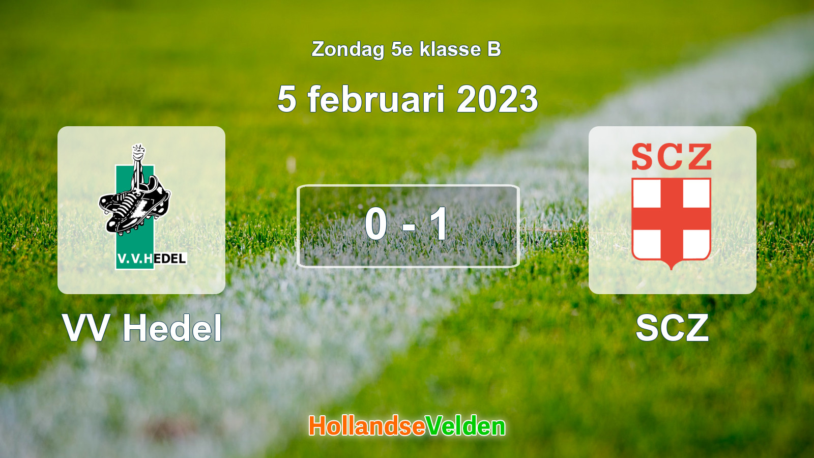 Gespeelde wedstrijd: VV Hedel - SCZ 0 - 1 (5 februari 2023)