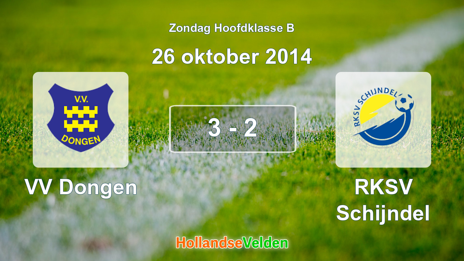 Gespeelde wedstrijd: VV Dongen - RKSV Schijndel 3 - 2 (26 oktober 2014)