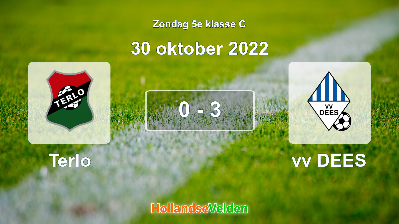 Gespeelde wedstrijd: Terlo - vv DEES 0 - 3 (30 oktober 2022)