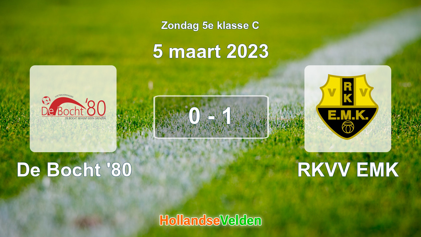 Gespeelde wedstrijd: De Bocht '80 - RKVV EMK 0 - 1 (5 maart 2023)