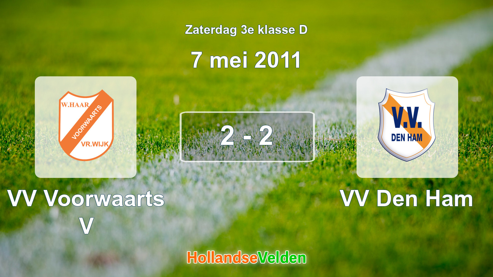 Gespeelde wedstrijd: VV Voorwaarts V - VV Den Ham 2 - 2 (7 mei 2011)