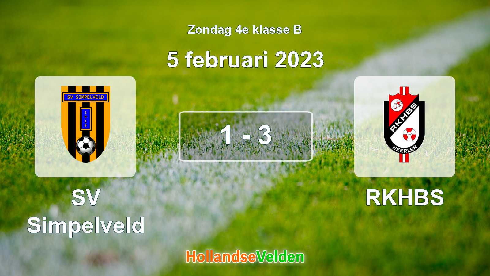 Gespeelde wedstrijd: SV Simpelveld - RKHBS 1 - 3 (5 februari 2023)