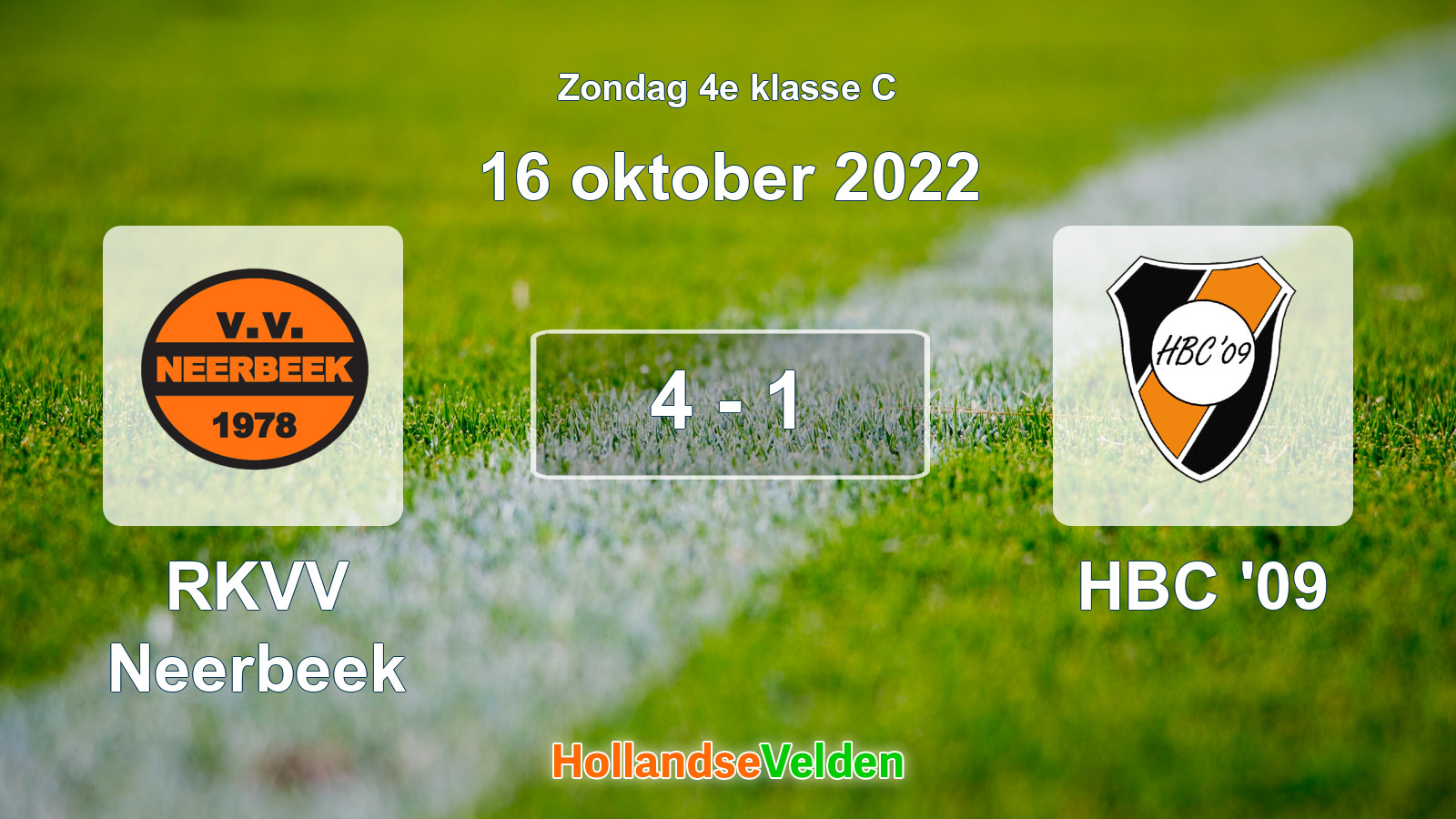 Gespeelde wedstrijd: RKVV Neerbeek - HBC '09 4 - 1 (16 oktober 2022)