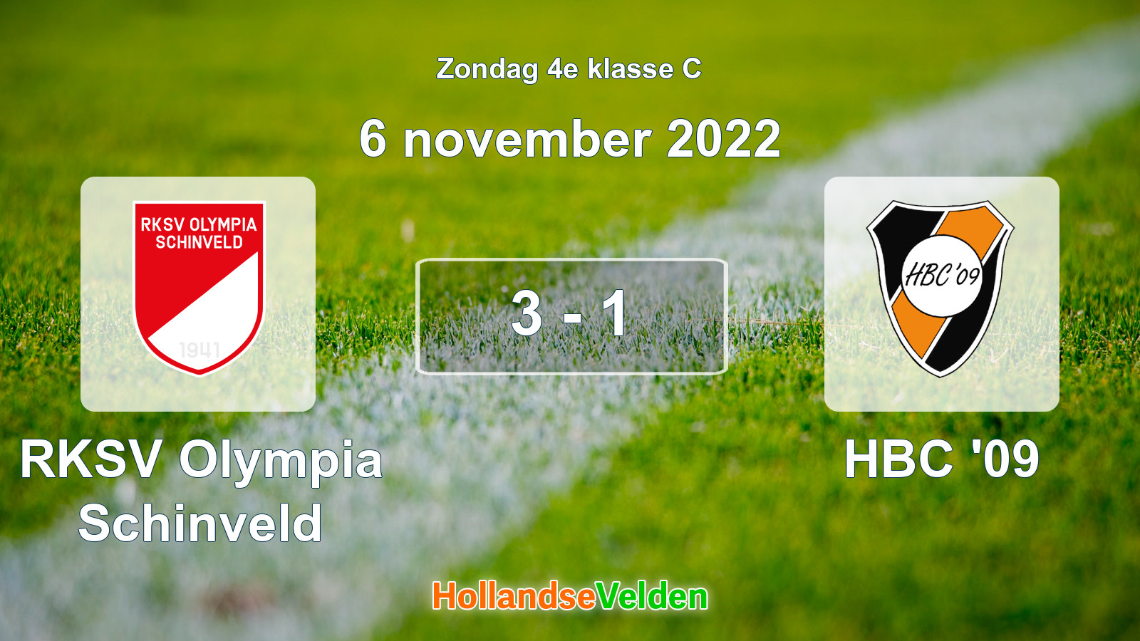 Gespeelde wedstrijd: RKSV Olympia Schinveld - HBC '09 3 - 1 (6 november 2022)