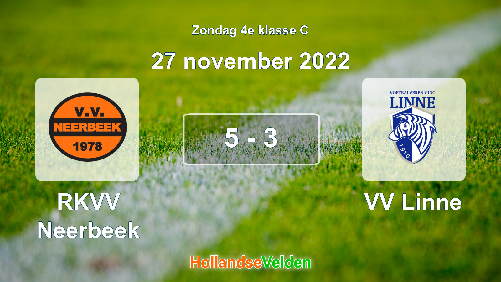 Gespeelde wedstrijd: RKVV Neerbeek - VV Linne 5 - 3 (27 november 2022)