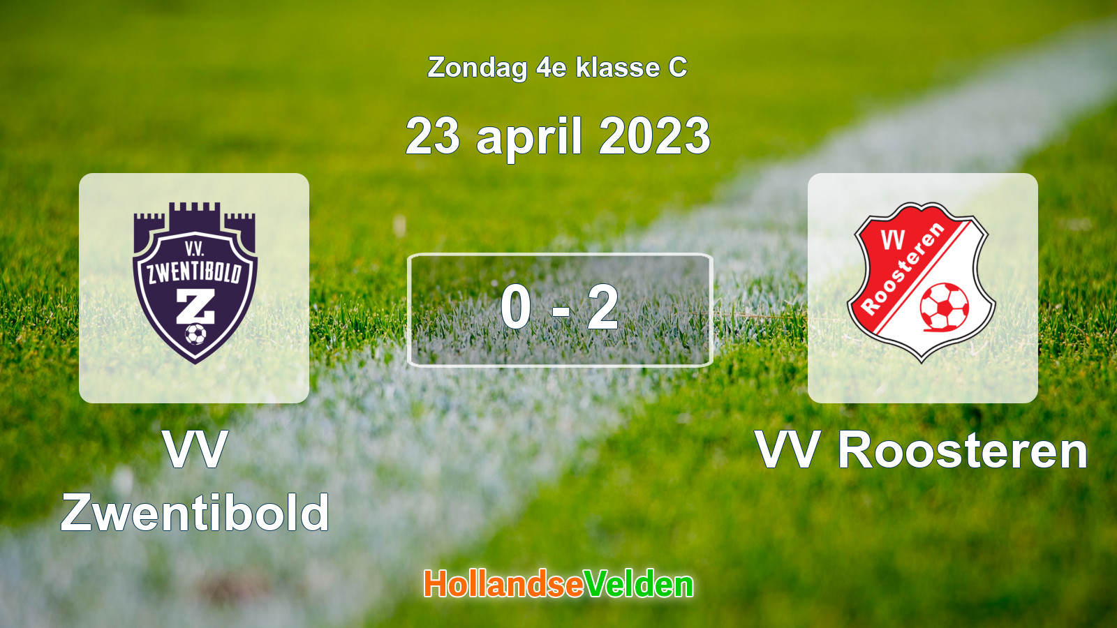 Gespeelde wedstrijd: VV Zwentibold - VV Roosteren 0 - 2 (23 april 2023)