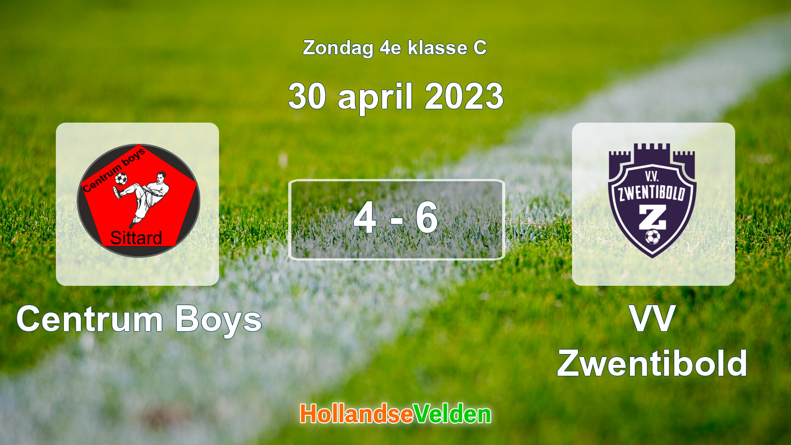 Gespeelde wedstrijd: Centrum Boys - VV Zwentibold 4 - 6 (30 april 2023)