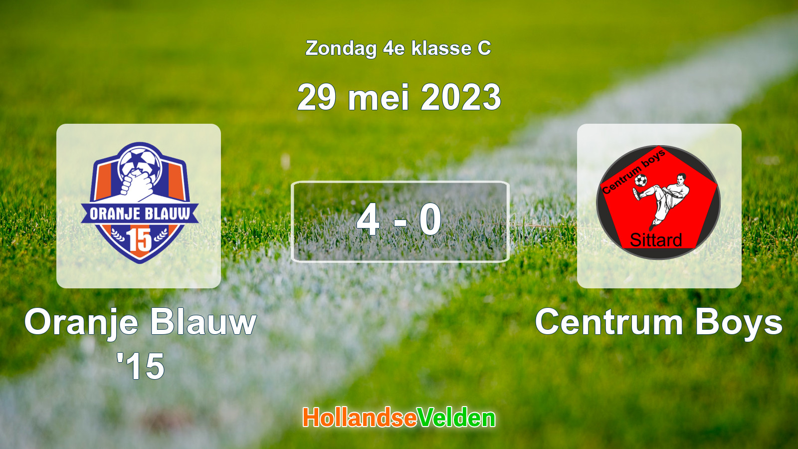 Gespeelde wedstrijd: Oranje Blauw '15 - Centrum Boys 4 - 0 (29 mei 2023)