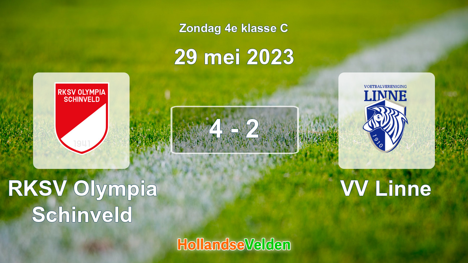 Gespeelde wedstrijd: RKSV Olympia Schinveld - VV Linne 4 - 2 (29 mei 2023)