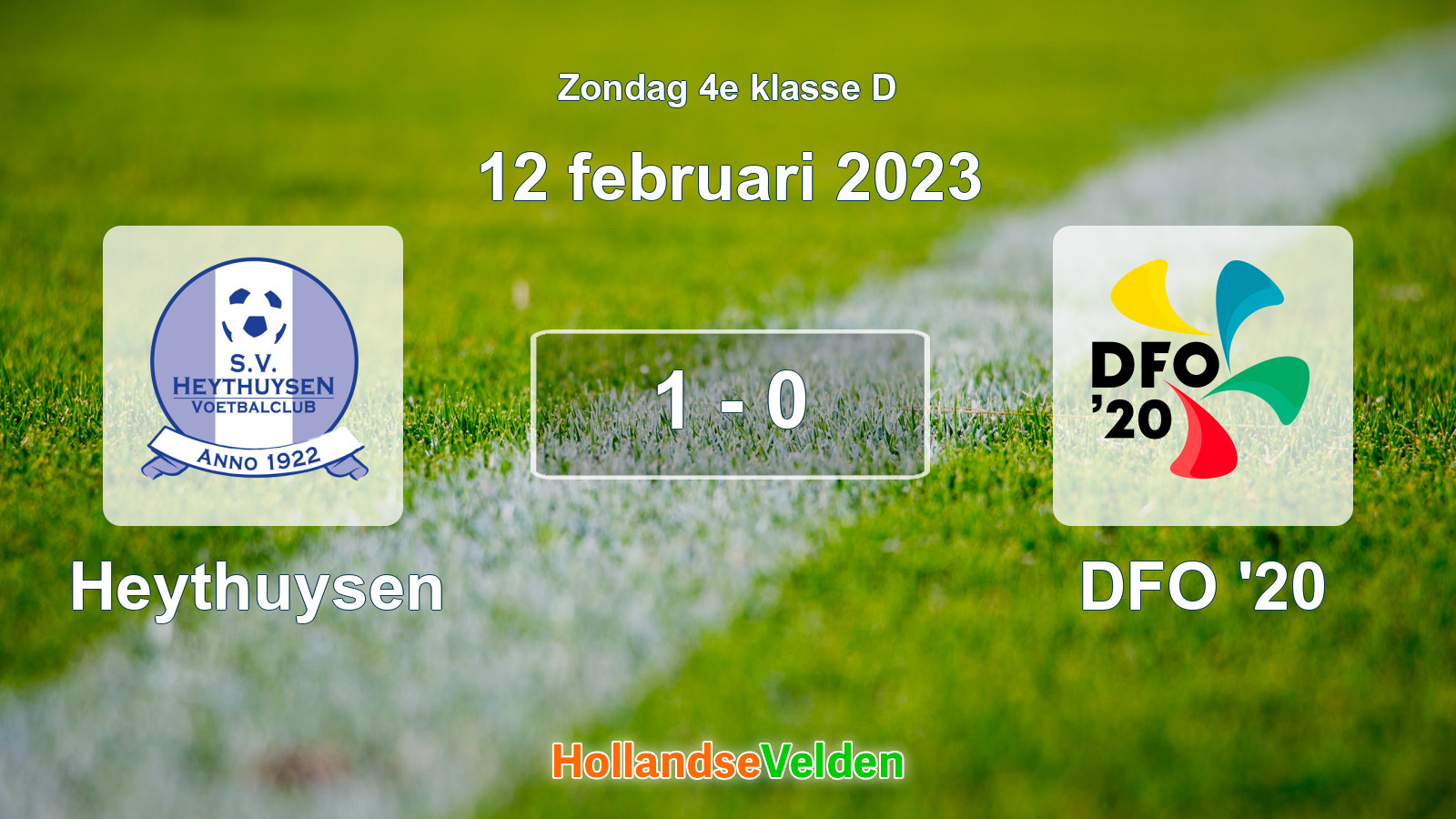 Gespeelde wedstrijd: Heythuysen - DFO '20 1 - 0 (12 februari 2023)