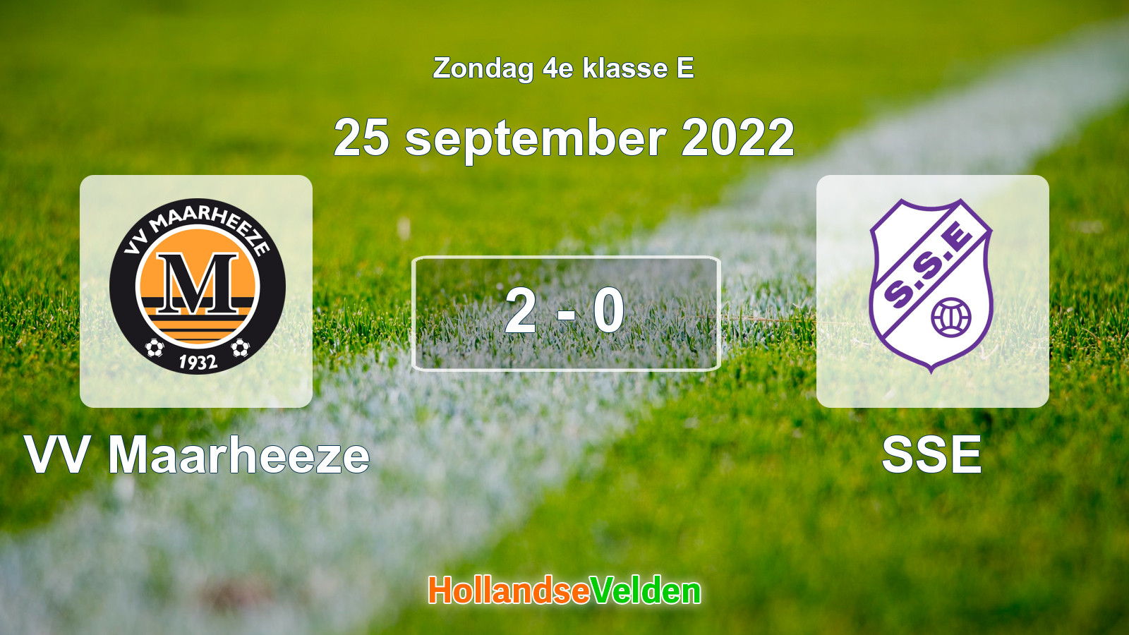Gespeelde wedstrijd: VV Maarheeze - SSE 2 - 0 (25 september 2022)