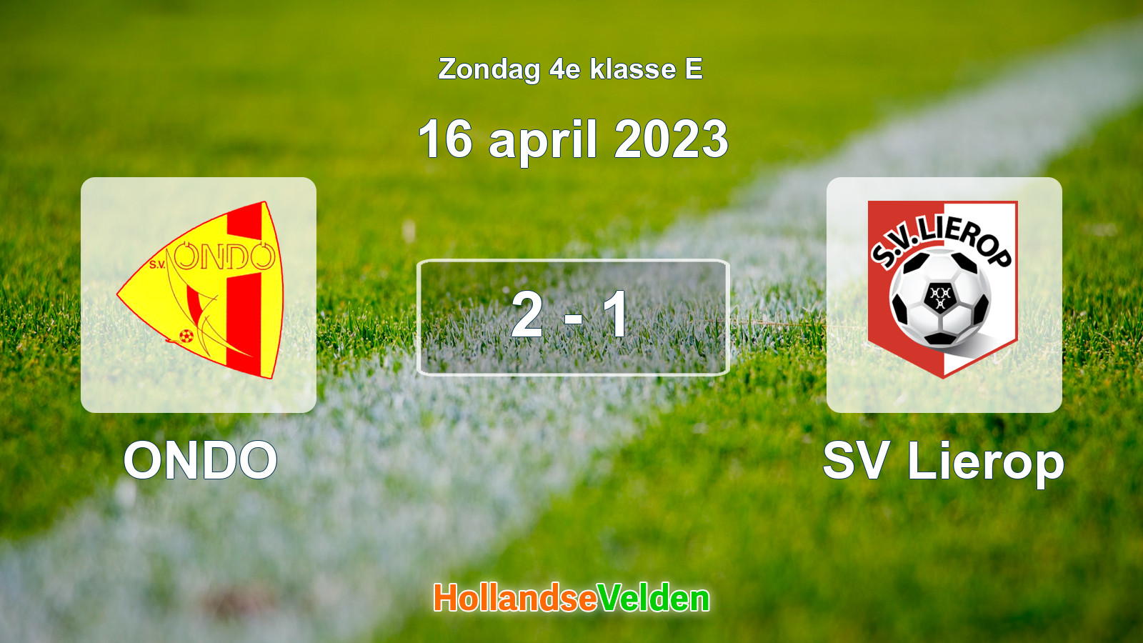 Gespeelde wedstrijd: ONDO - SV Lierop 2 - 1 (16 april 2023)