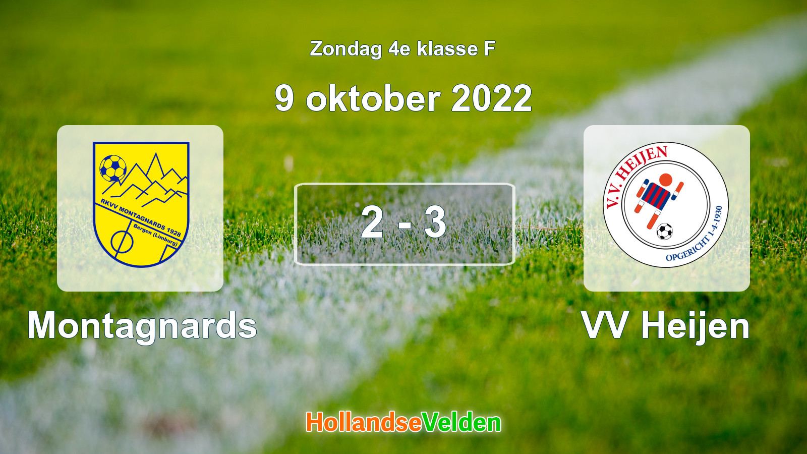Gespeelde wedstrijd: Montagnards - VV Heijen 2 - 3 (9 oktober 2022)