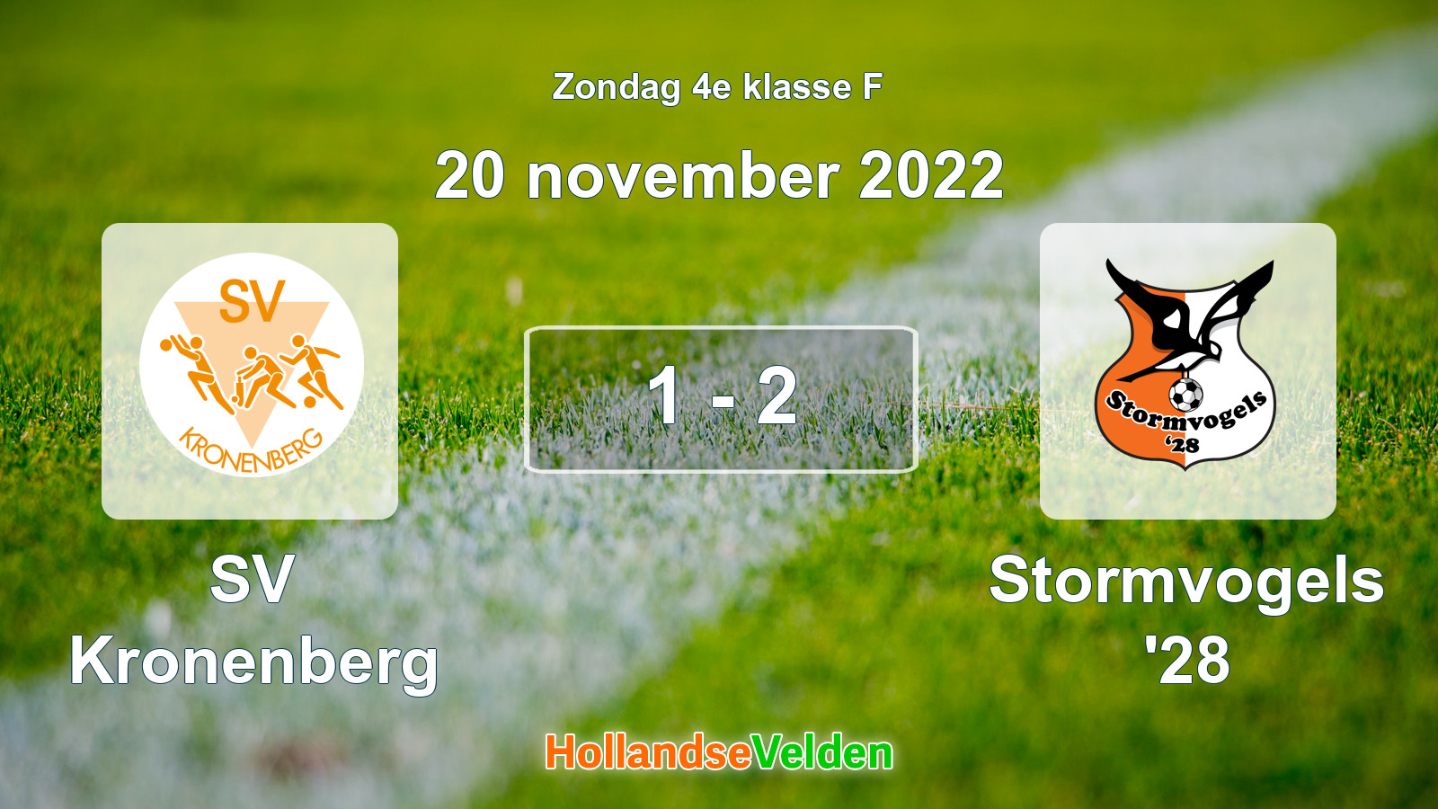 Gespeelde wedstrijd: SV Kronenberg - Stormvogels '28 1 - 2 (20 november 2022)
