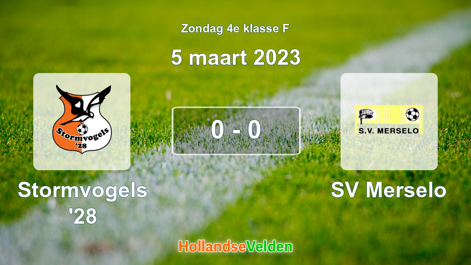 Gespeelde wedstrijd: Stormvogels '28 - SV Merselo 0 - 0 (5 maart 2023)