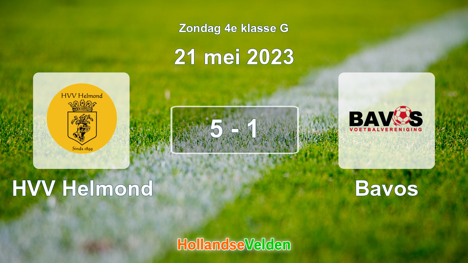 Gespeelde wedstrijd: HVV Helmond - Bavos 5 - 1 (21 mei 2023)