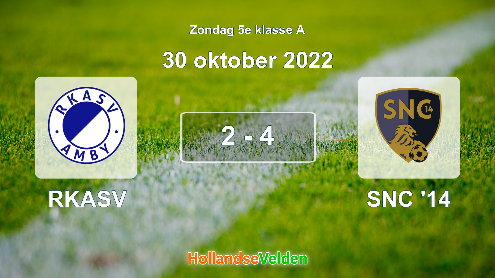 Gespeelde wedstrijd: RKASV - SNC '14 2 - 4 (30 oktober 2022)