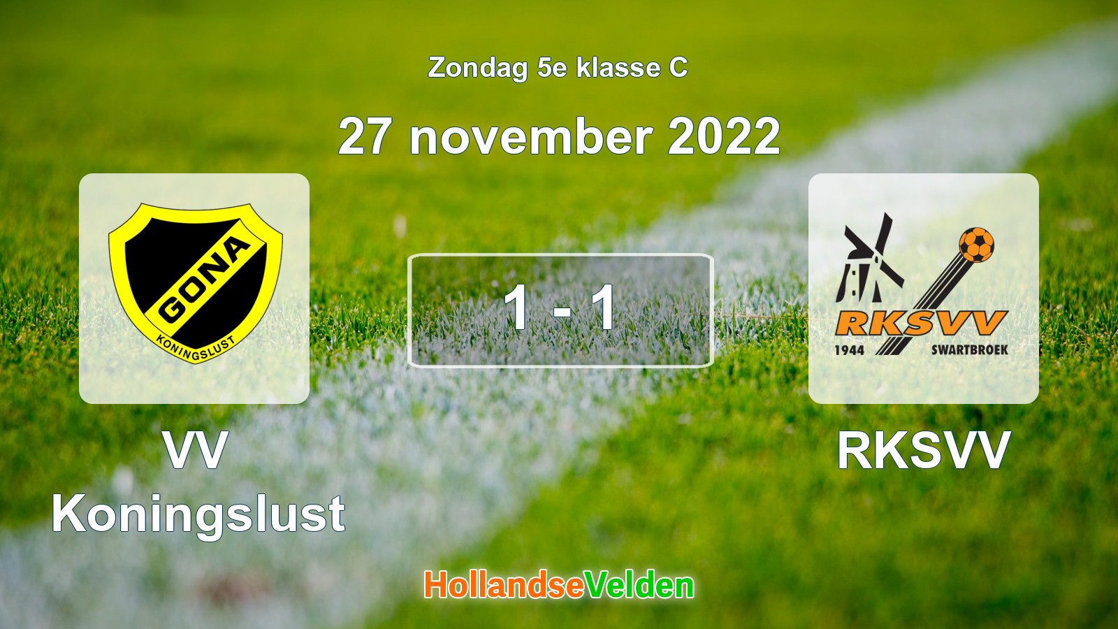 Gespeelde wedstrijd: VV Koningslust - RKSVV 1 - 1 (27 november 2022)