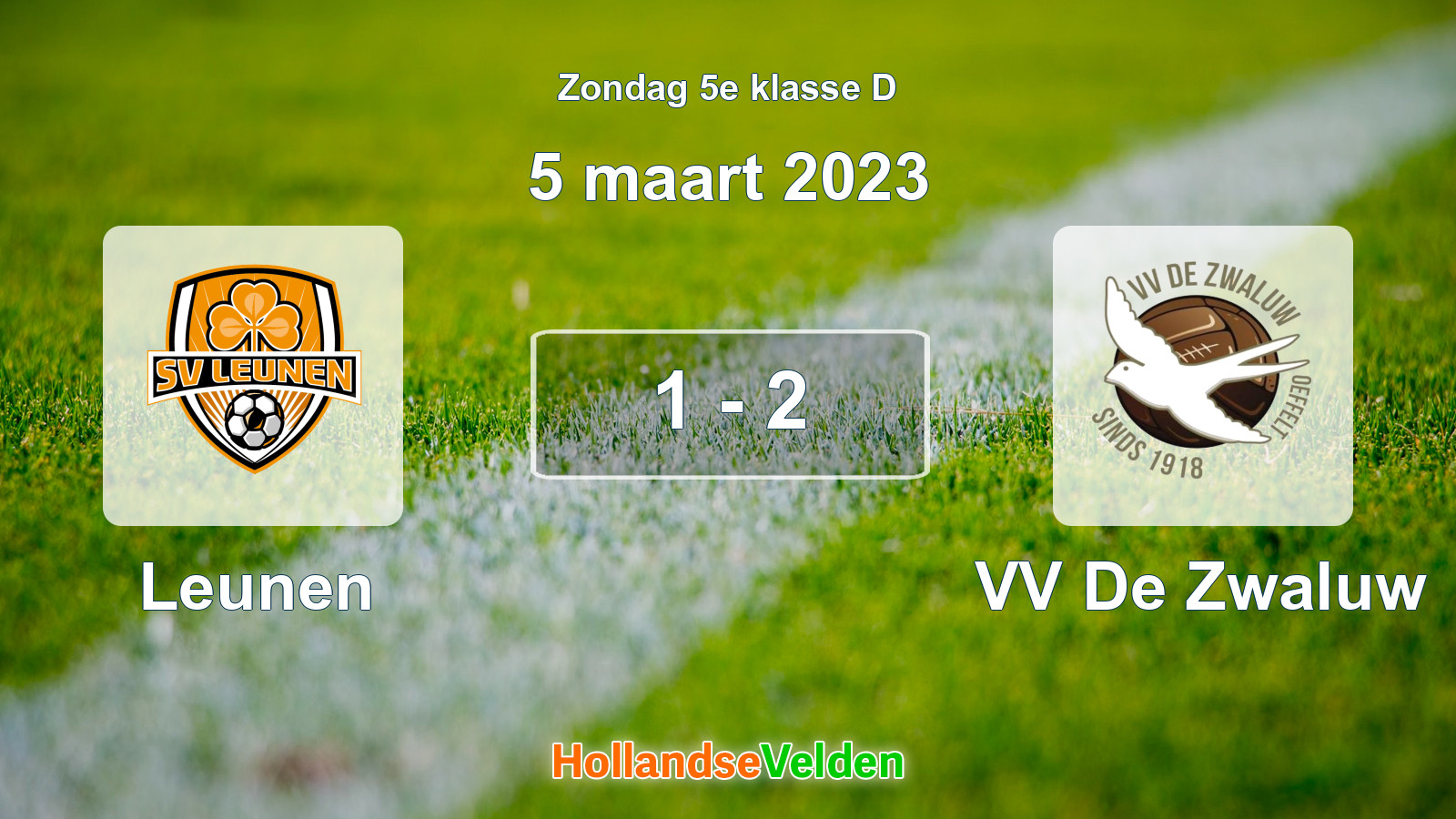 Gespeelde wedstrijd: Leunen - VV De Zwaluw 1 - 2 (5 maart 2023)