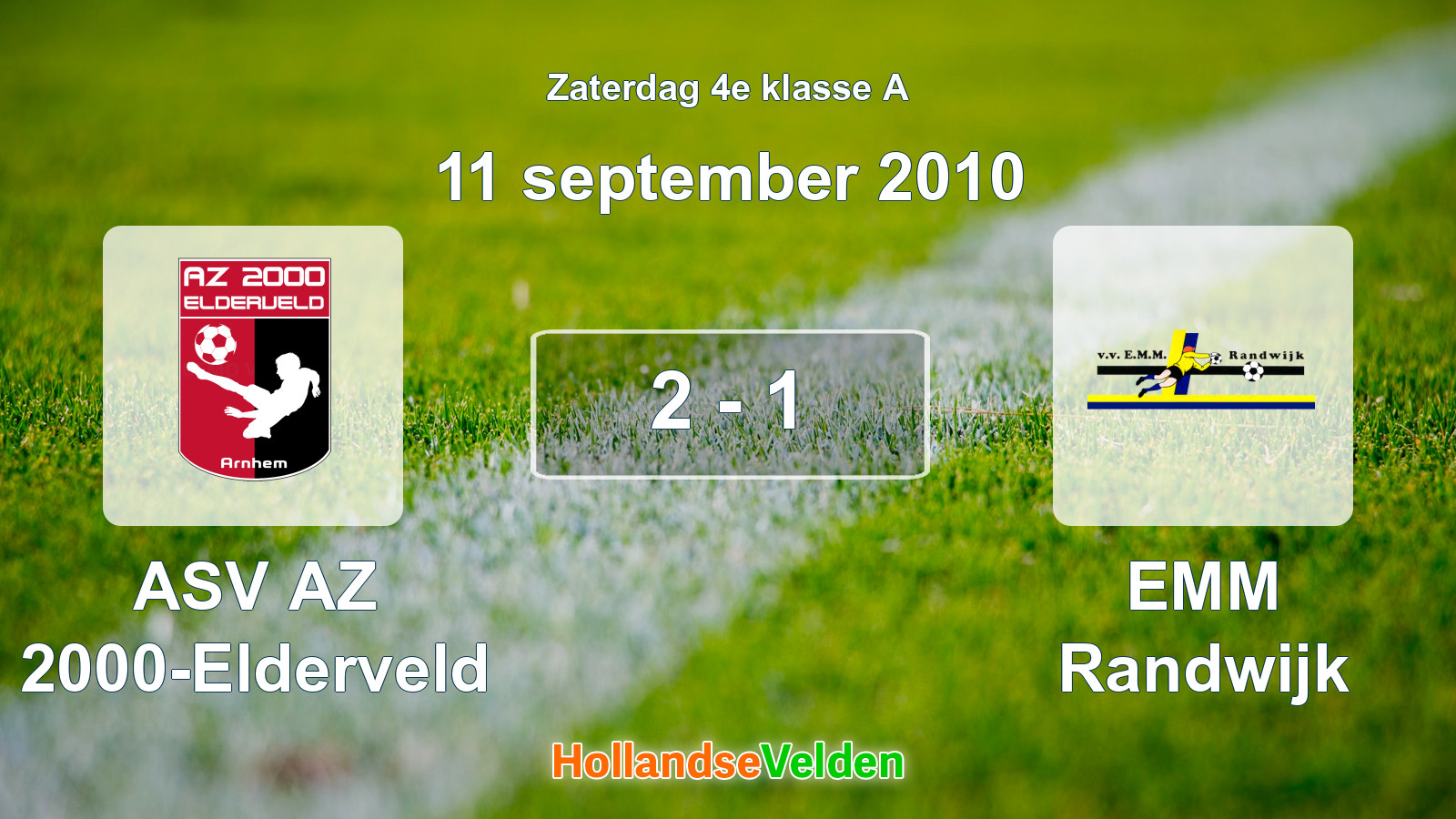 Gespeelde wedstrijd: ASV AZ 2000-Elderveld - EMM Randwijk 2 - 1 (11 september 2010)