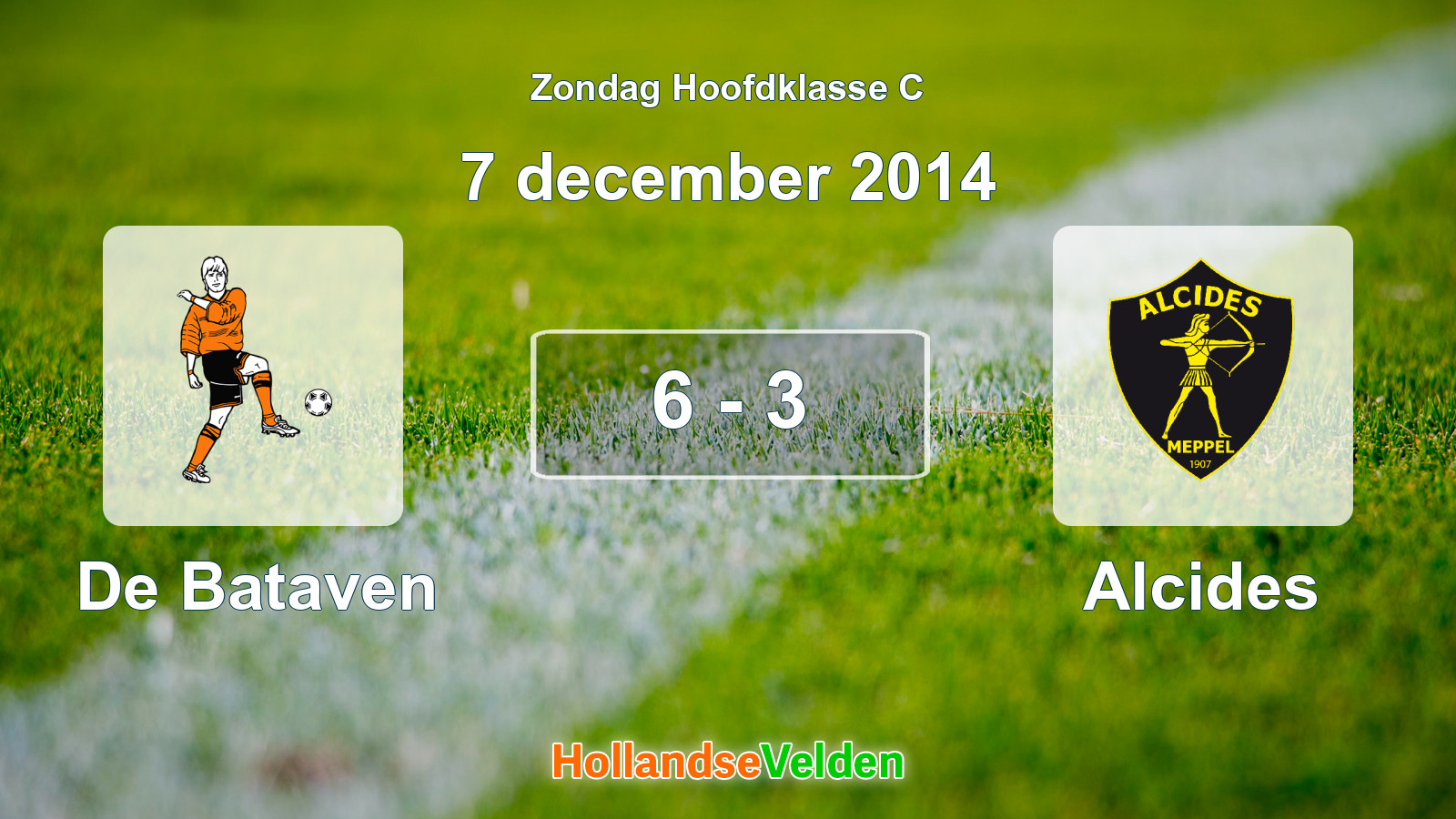 Gespeelde wedstrijd: De Bataven - Alcides 6 - 3 (7 december 2014)