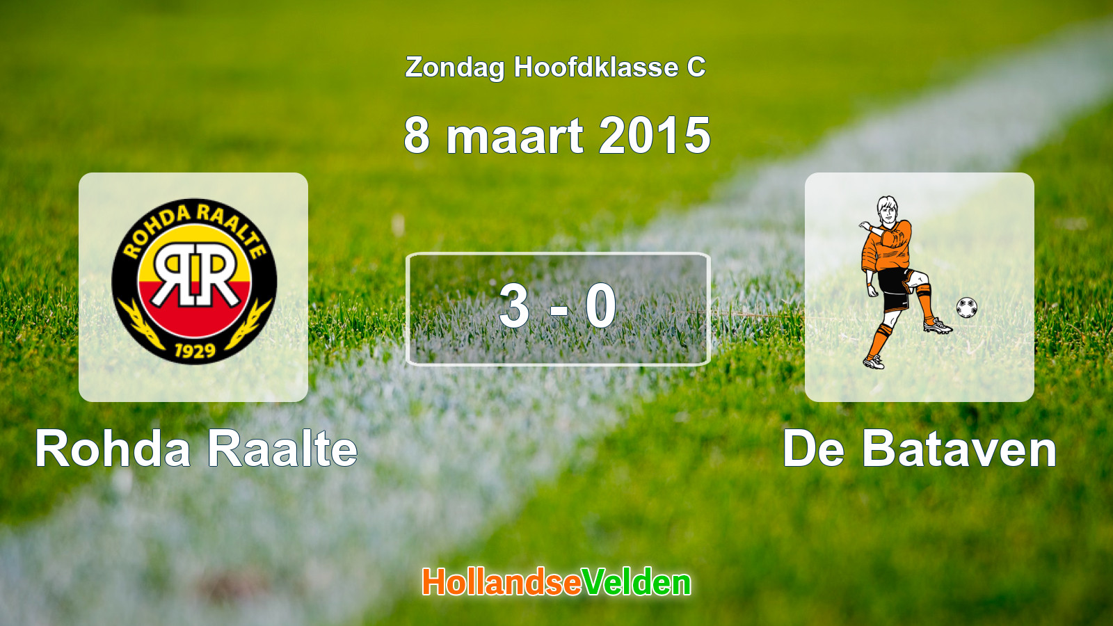 Gespeelde wedstrijd: Rohda Raalte - De Bataven 3 - 0 (8 maart 2015)