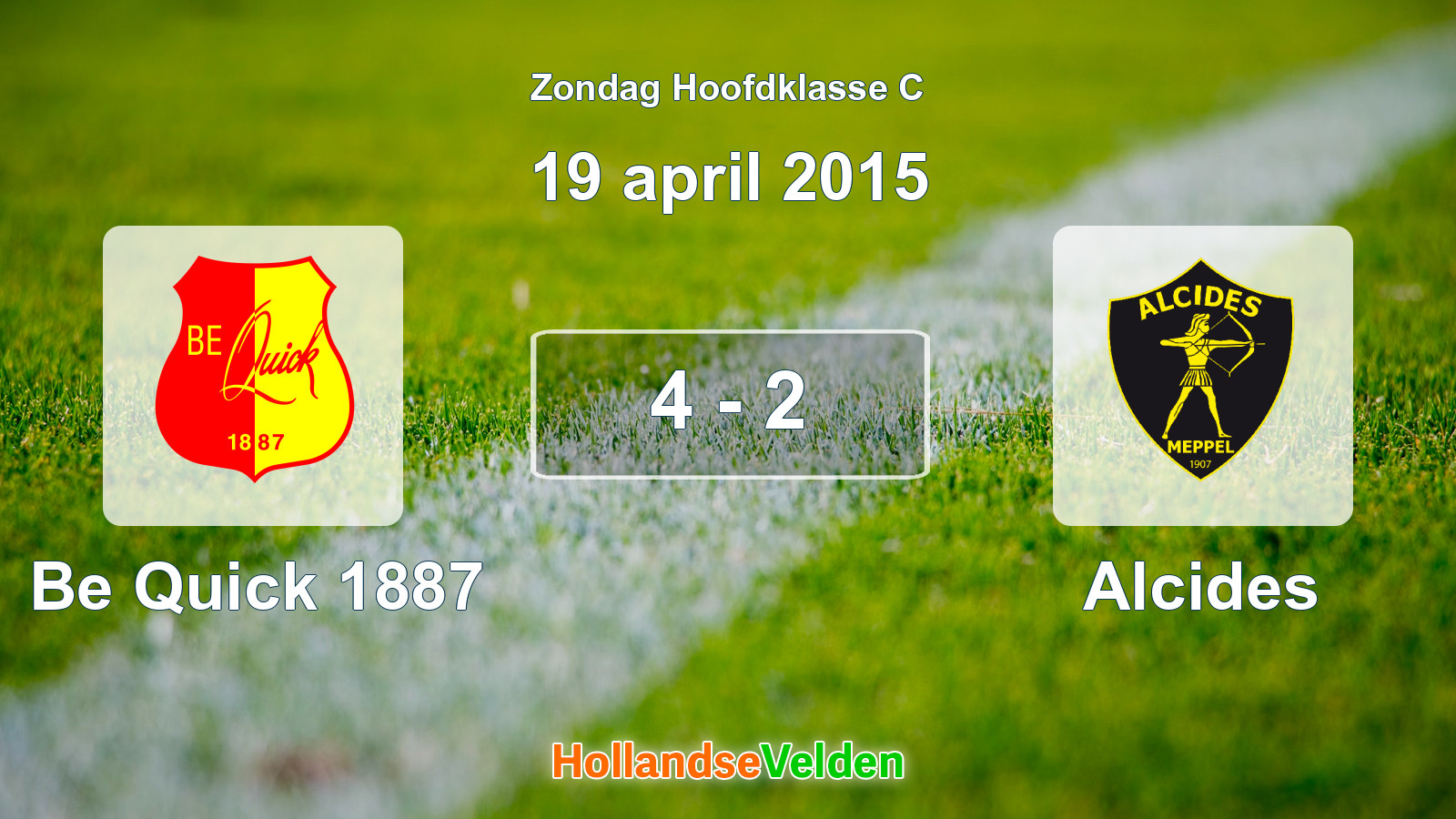 Gespeelde wedstrijd: Be Quick 1887 - Alcides 4 - 2 (19 april 2015)