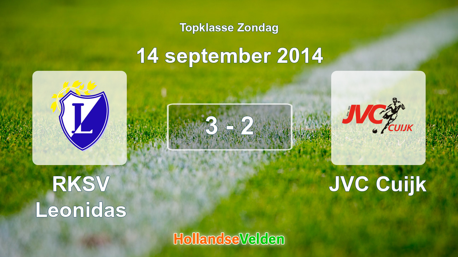 Gespeelde wedstrijd: RKSV Leonidas - JVC Cuijk 3 - 2 (14 september 2014)